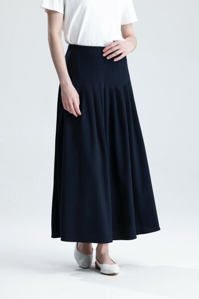 PİLELİ LACİVERT ETEK