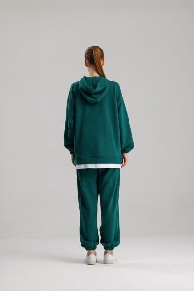 KAPÜŞONLU YEŞİL EŞOFMAN TAKIMI