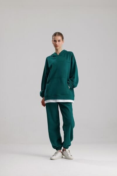 KAPÜŞONLU YEŞİL EŞOFMAN TAKIMI