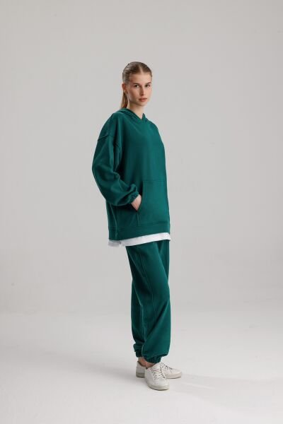 KAPÜŞONLU YEŞİL EŞOFMAN TAKIMI