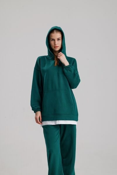 KAPÜŞONLU YEŞİL EŞOFMAN TAKIMI