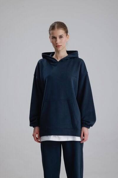 KAPÜŞONLU LACİVERT EŞOFMAN TAKIMI