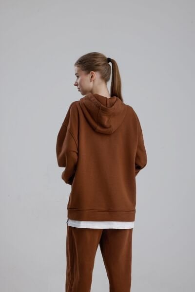 KAPÜŞONLU KAHVE EŞOFMAN TAKIMI