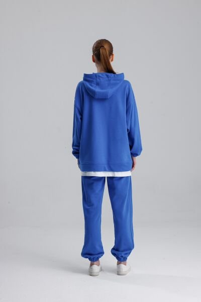KAPÜŞONLU MAVİ EŞOFMAN TAKIMI