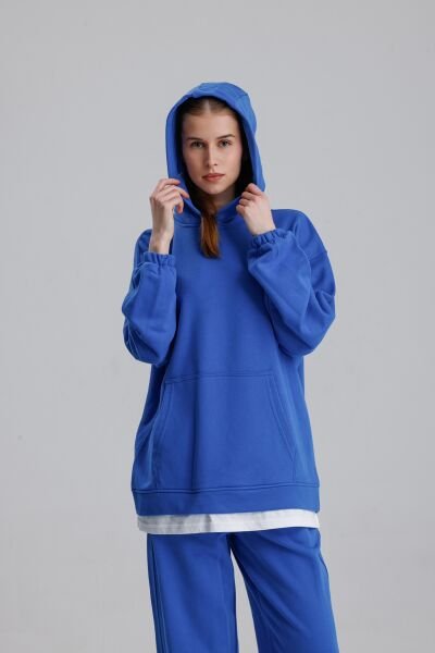 KAPÜŞONLU MAVİ EŞOFMAN TAKIMI