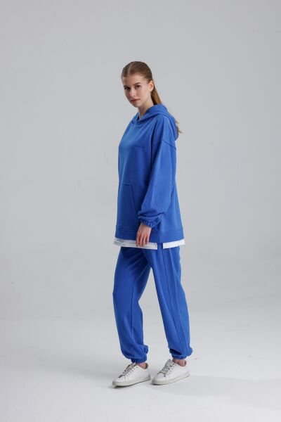 KAPÜŞONLU MAVİ EŞOFMAN TAKIMI