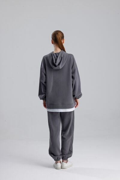 KAPÜŞONLU FÜME EŞOFMAN TAKIMI