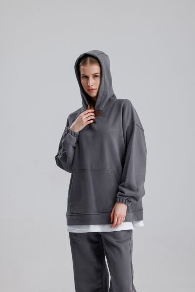 KAPÜŞONLU FÜME EŞOFMAN TAKIMI