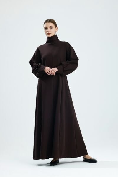 ACI KAHVE BOĞAZLI ELBİSE