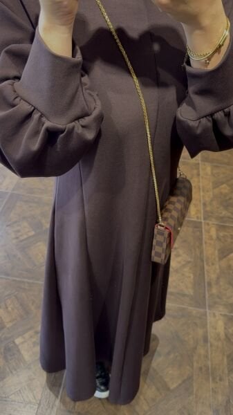 ACI KAHVE BOĞAZLI ELBİSE