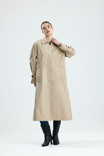 AÇIK BEJ TRENÇKOT