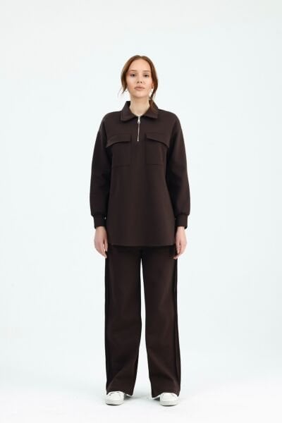 ÇELİK ACI KAHVE EŞOFMAN TAKIMI