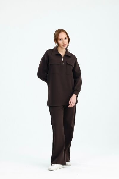 ÇELİK ACI KAHVE EŞOFMAN TAKIMI