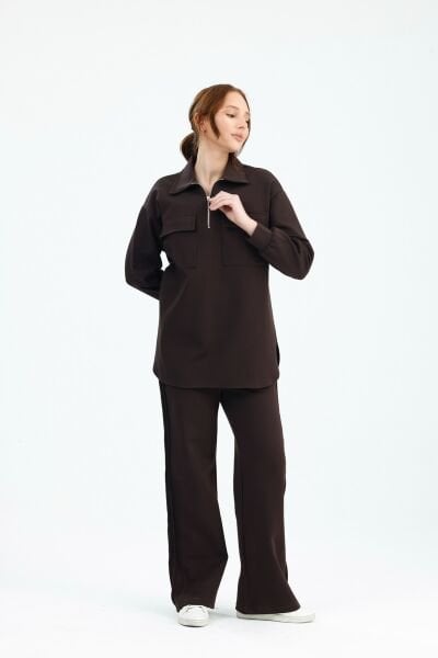 ÇELİK ACI KAHVE EŞOFMAN TAKIMI