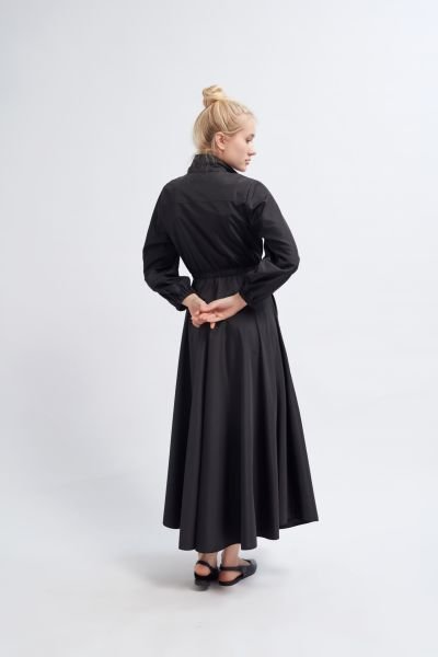 FERMUARLI SİYAH ELBİSE