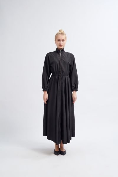 FERMUARLI SİYAH ELBİSE