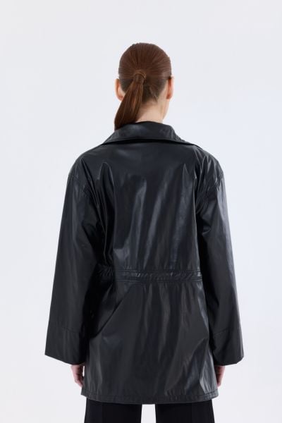 SİYAH İNCE SUNİ DERİ CEKET