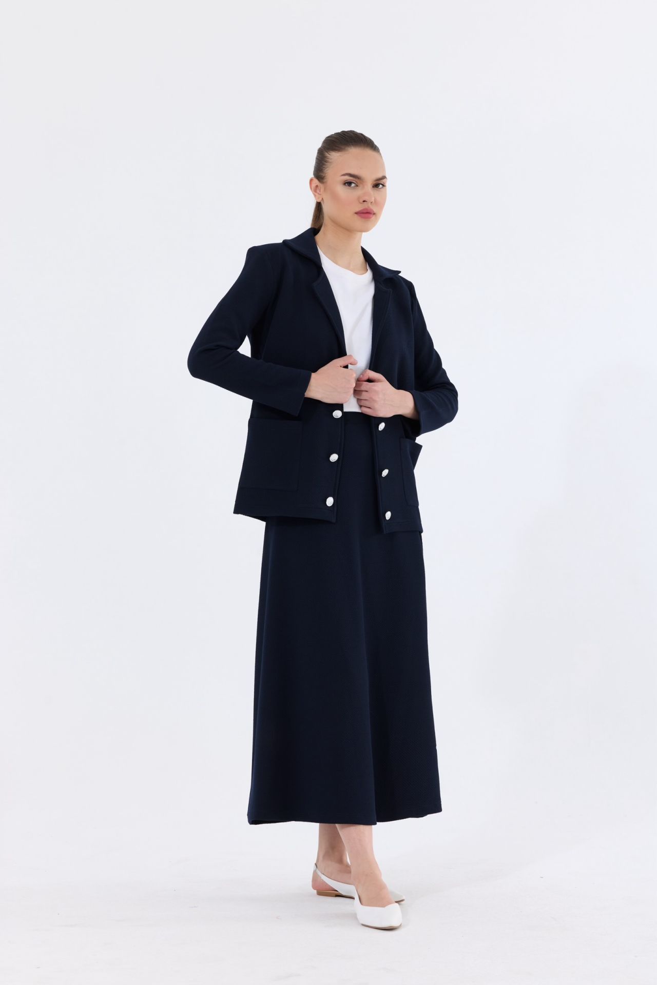 LACİVERT CEKET ETEK TAKIM