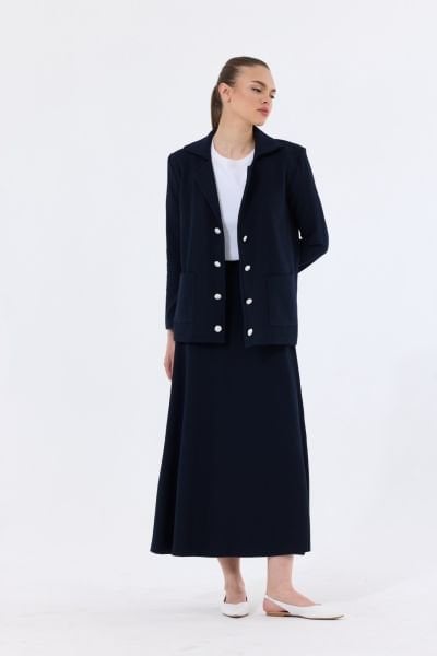 LACİVERT CEKET ETEK TAKIM