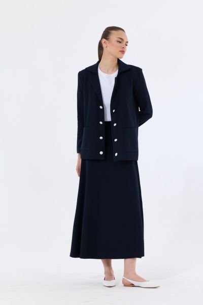 LACİVERT CEKET ETEK TAKIM