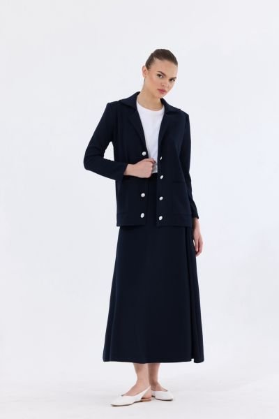 LACİVERT CEKET ETEK TAKIM