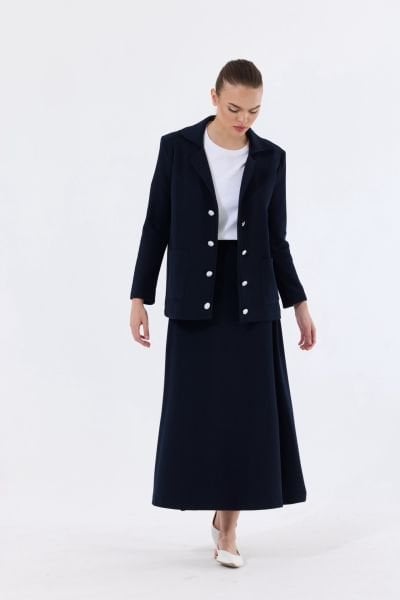 LACİVERT CEKET ETEK TAKIM