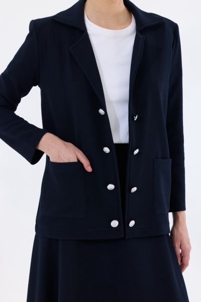 LACİVERT CEKET ETEK TAKIM