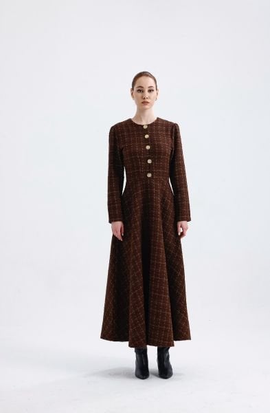 KAHVE TÜVİT ELBİSE