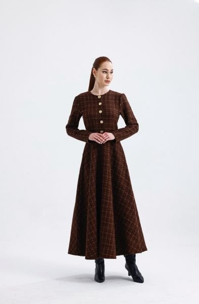 KAHVE TÜVİT ELBİSE