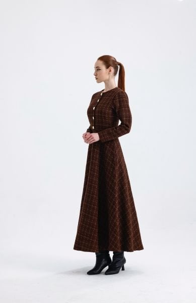 KAHVE TÜVİT ELBİSE