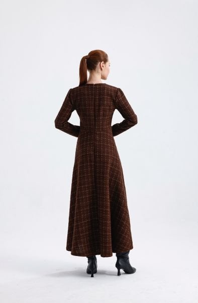 KAHVE TÜVİT ELBİSE